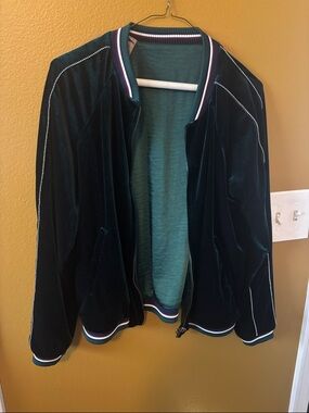 Velvet Bomber Jacket - Deep Teal